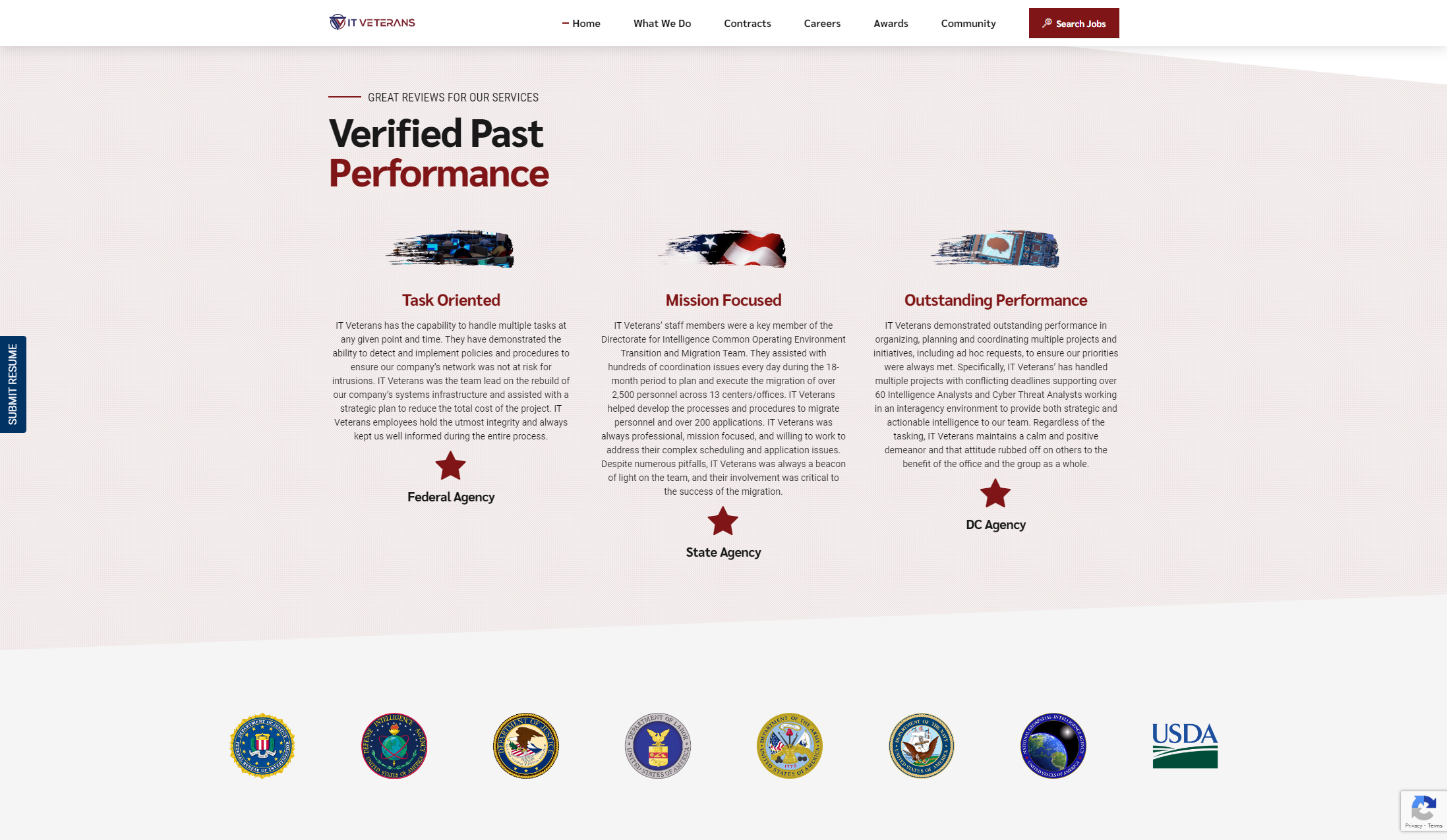 federal contracting website design