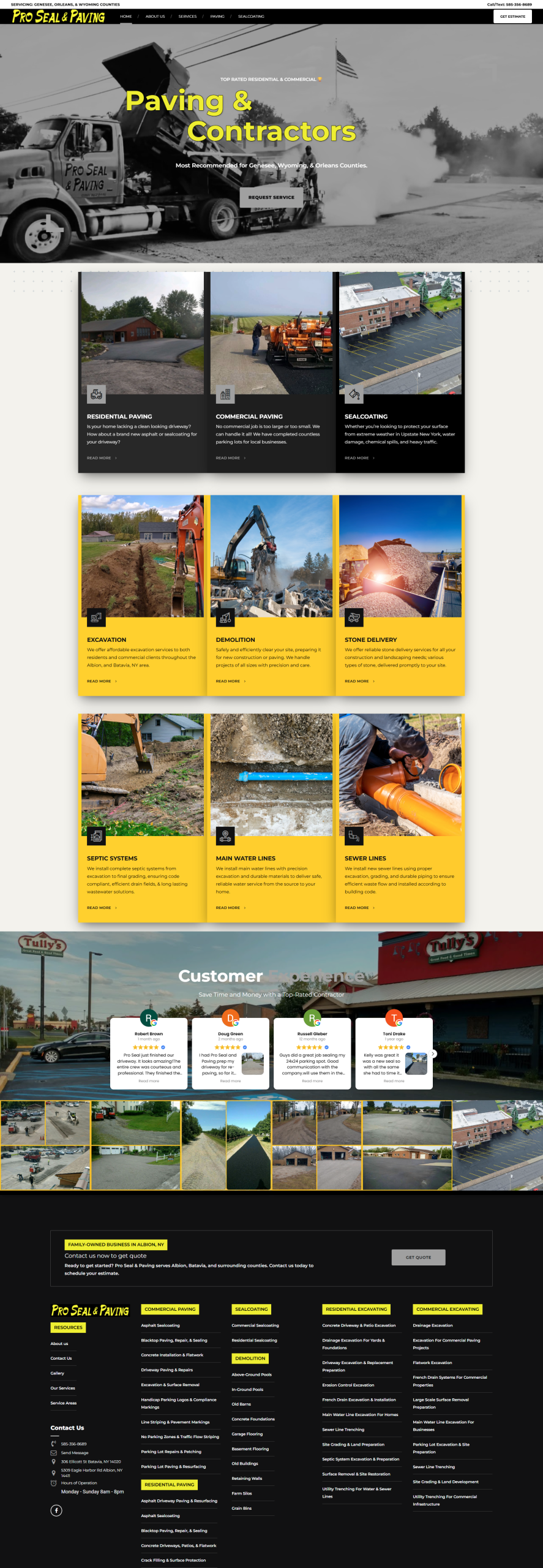 PRO Seal and Paving homepage preview