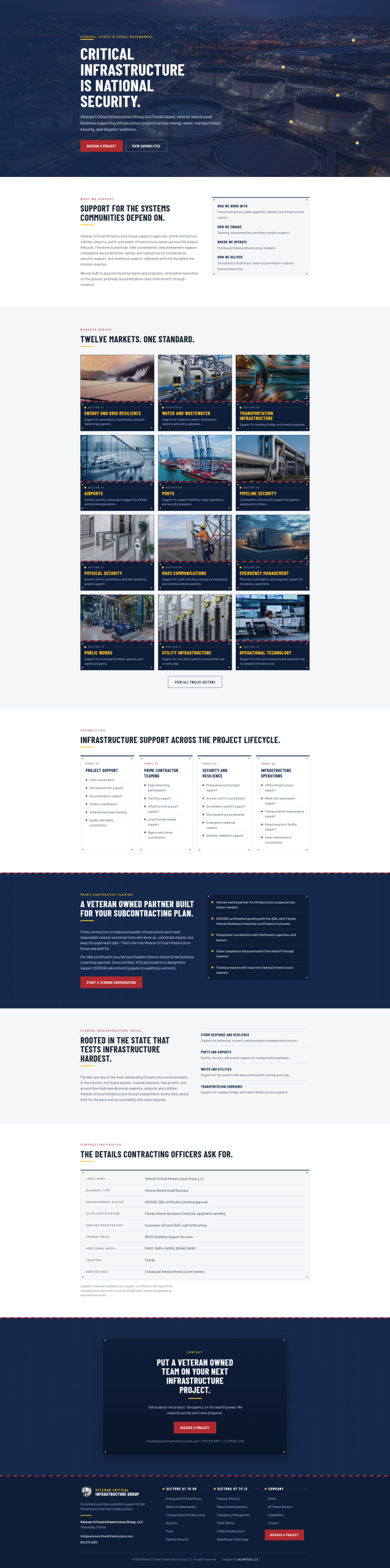 Veteran Critical Infrastructure Group homepage preview