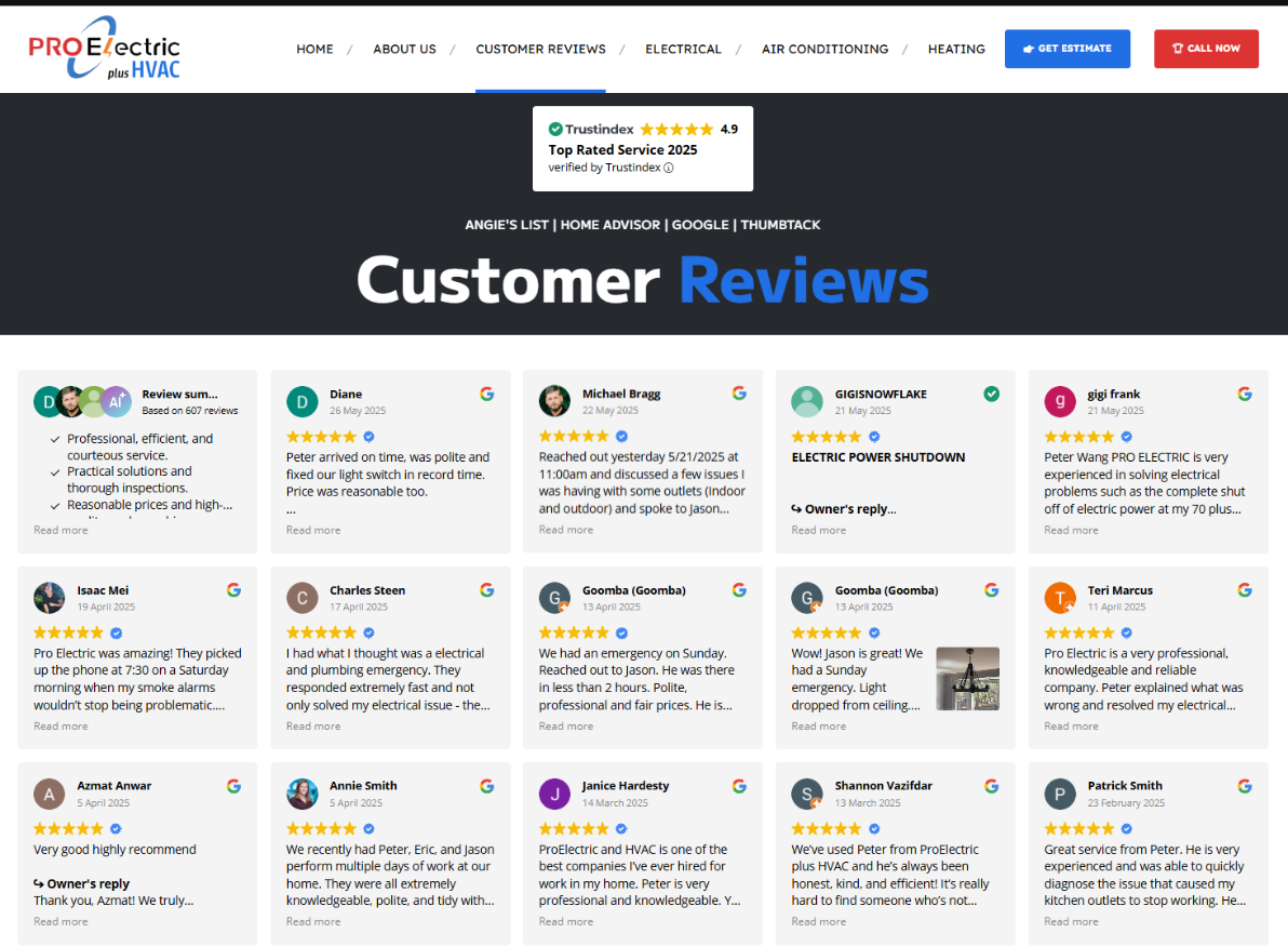 electrican customer reviews